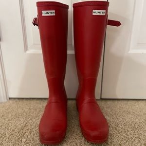 Red Hunter Rain Boots - Tall